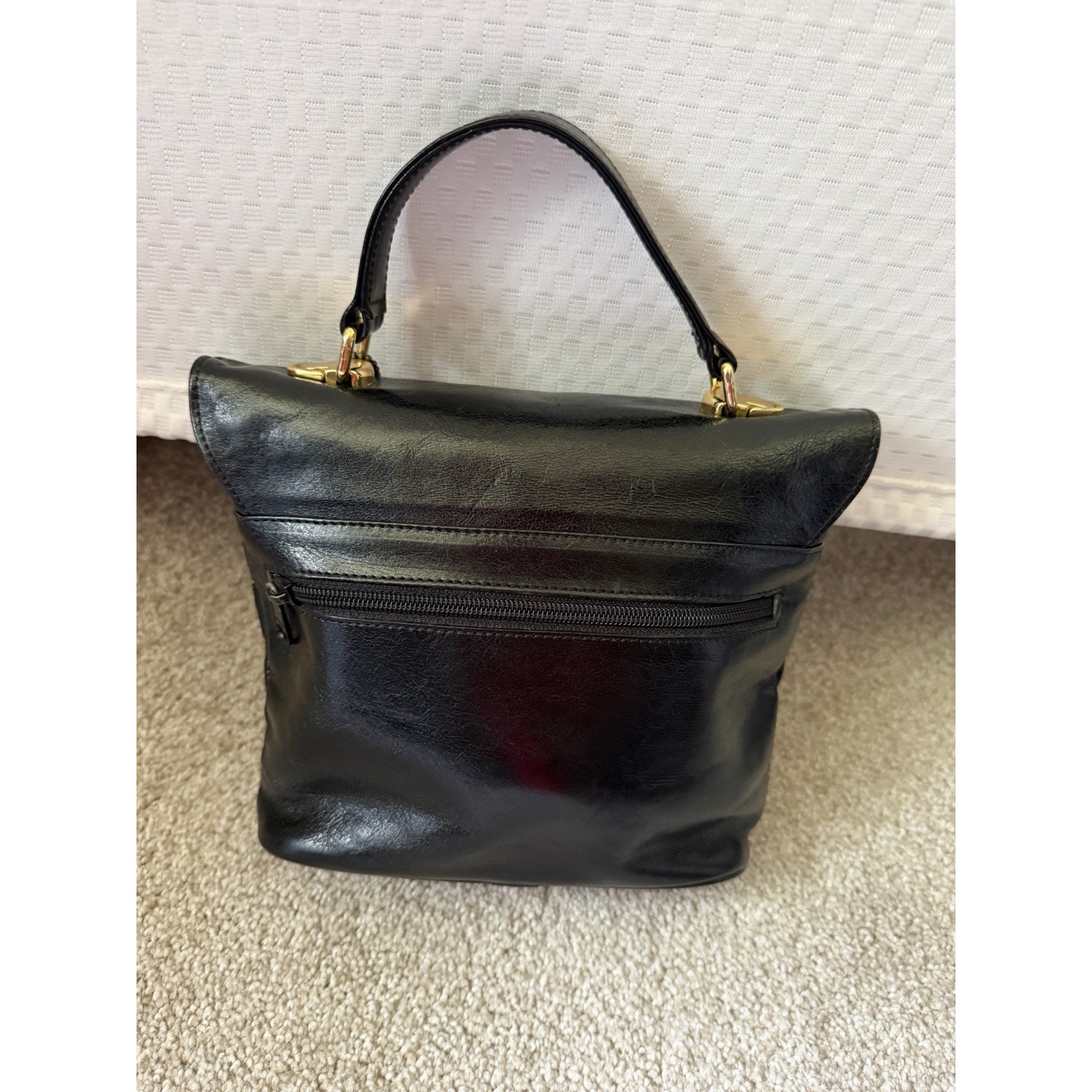 Vtg 1980s Oroton Australian Genuine Cowhide Black Leather Purse — image 3 of 8
